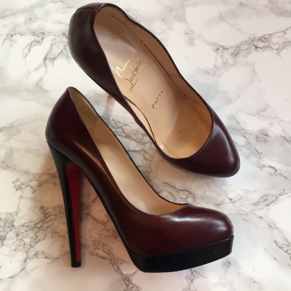Christian Louboutin burgundy heels